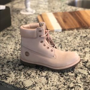 Metallic Soft Pink & Rose Gold Timberland Boots